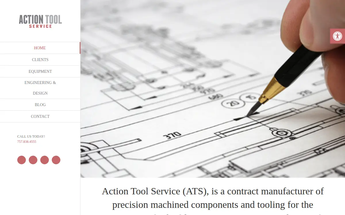 Homepage of Action Tool Service, INC.