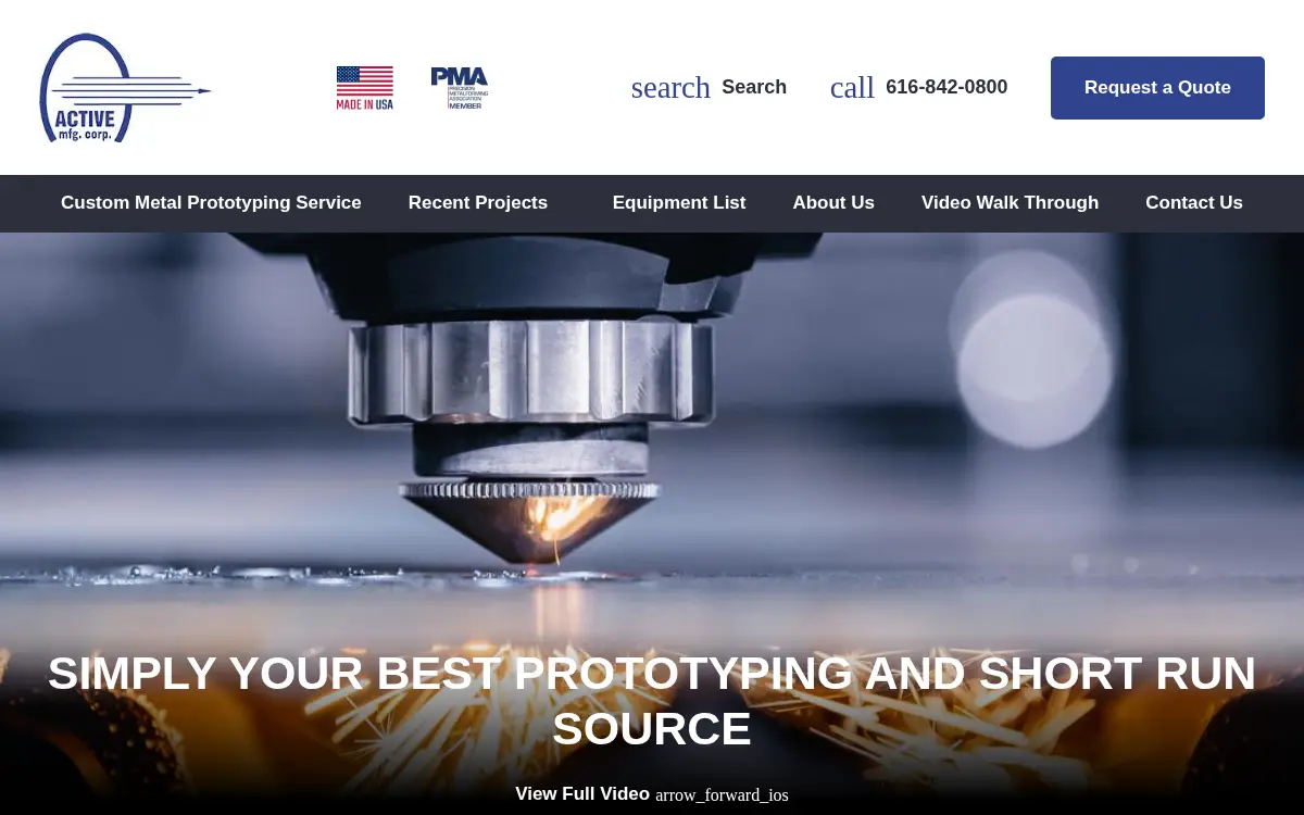 Homepage of Active Manufacturing, CORP.