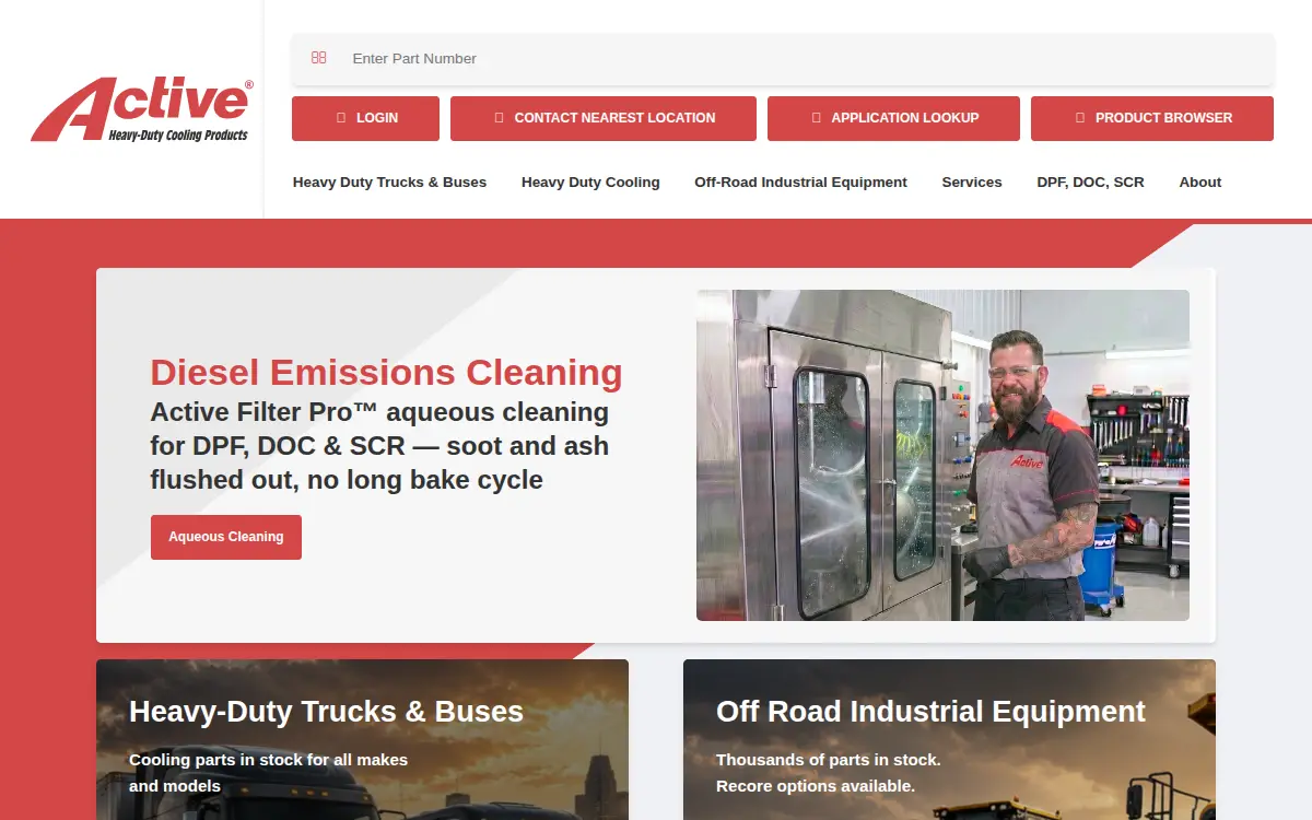 Homepage of Active Radiator LLC
