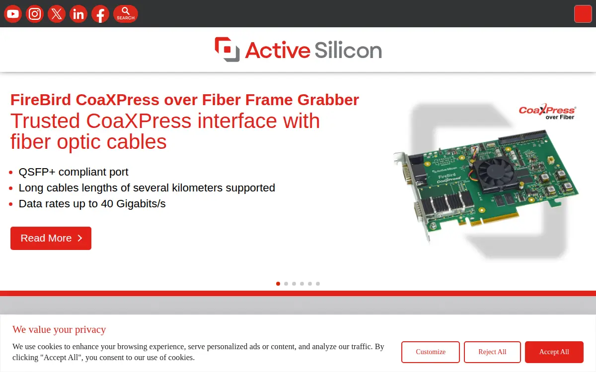 Homepage of Active Silicon, INC