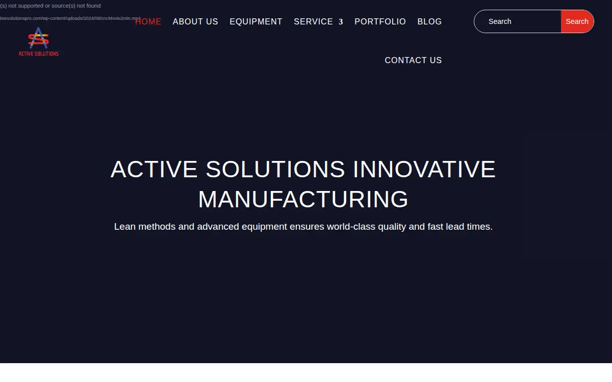 Homepage of Active Solutions, L.l.c