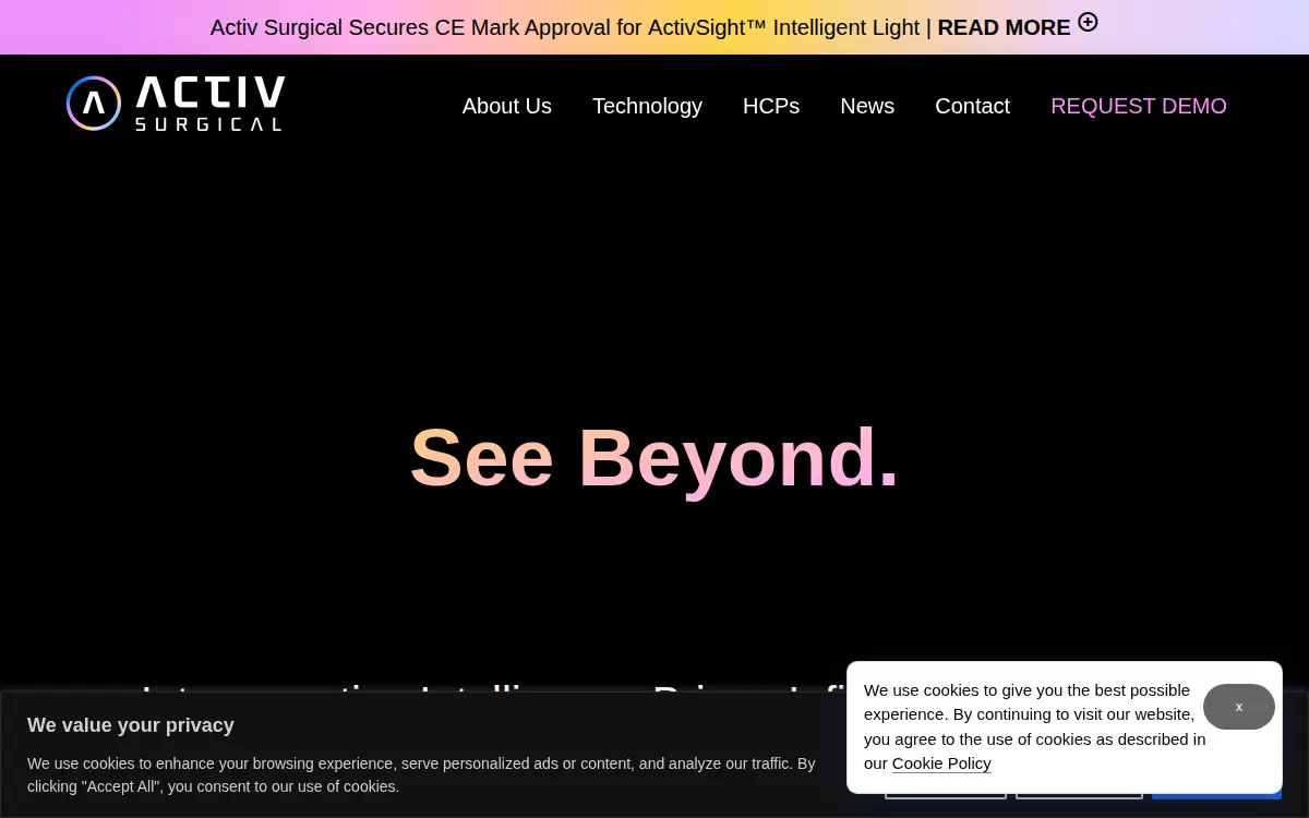 Homepage of Activ Surgical INC
