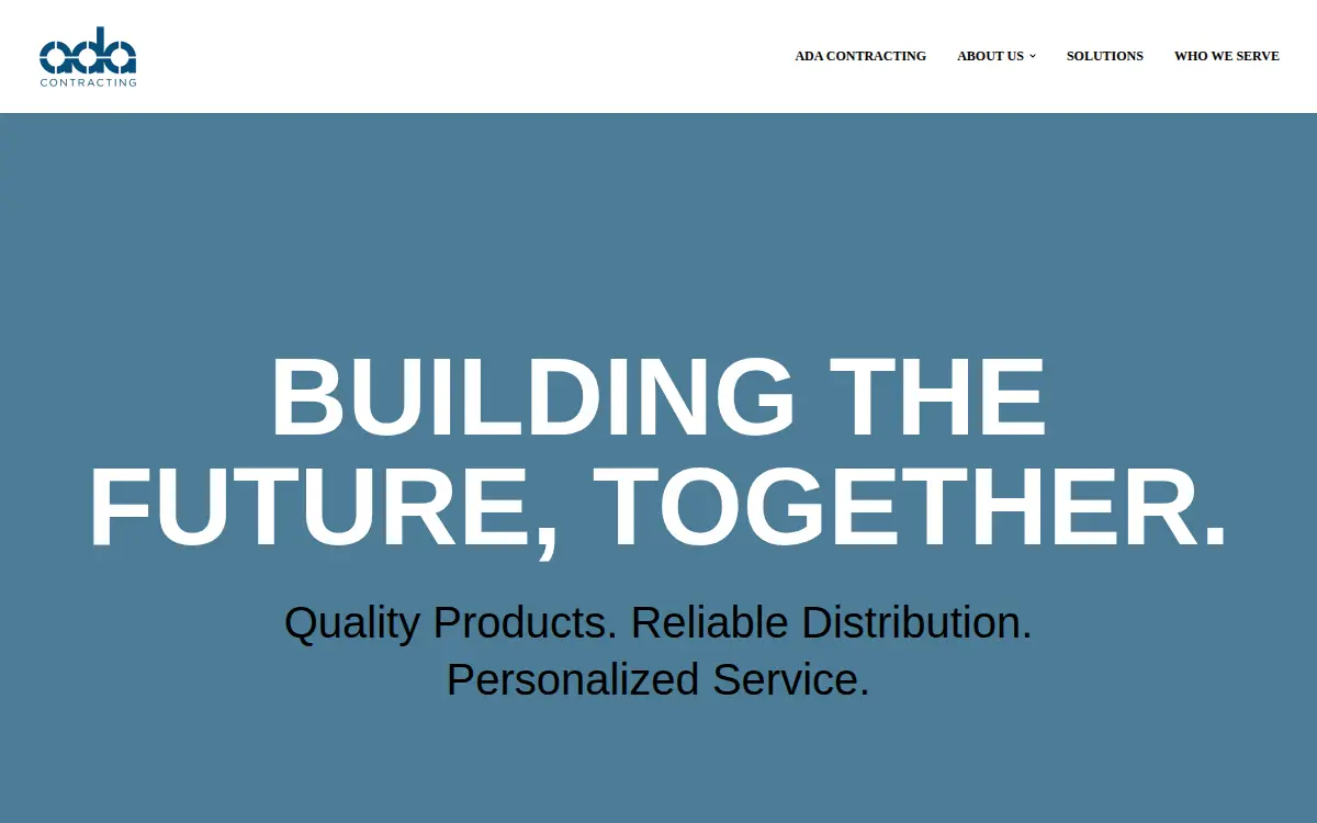 Homepage of Ada Contracting, LLC