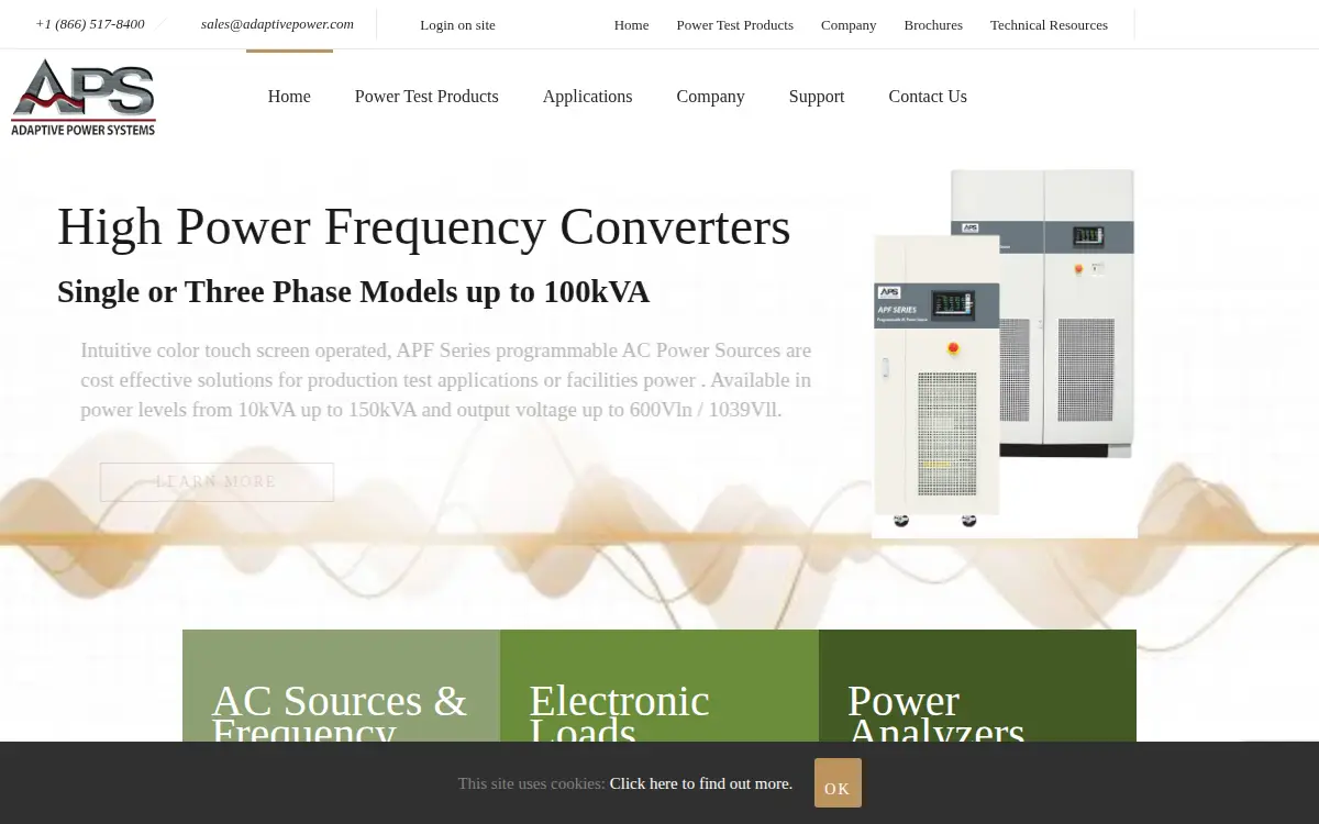 Homepage of Adaptive Power Systems INC