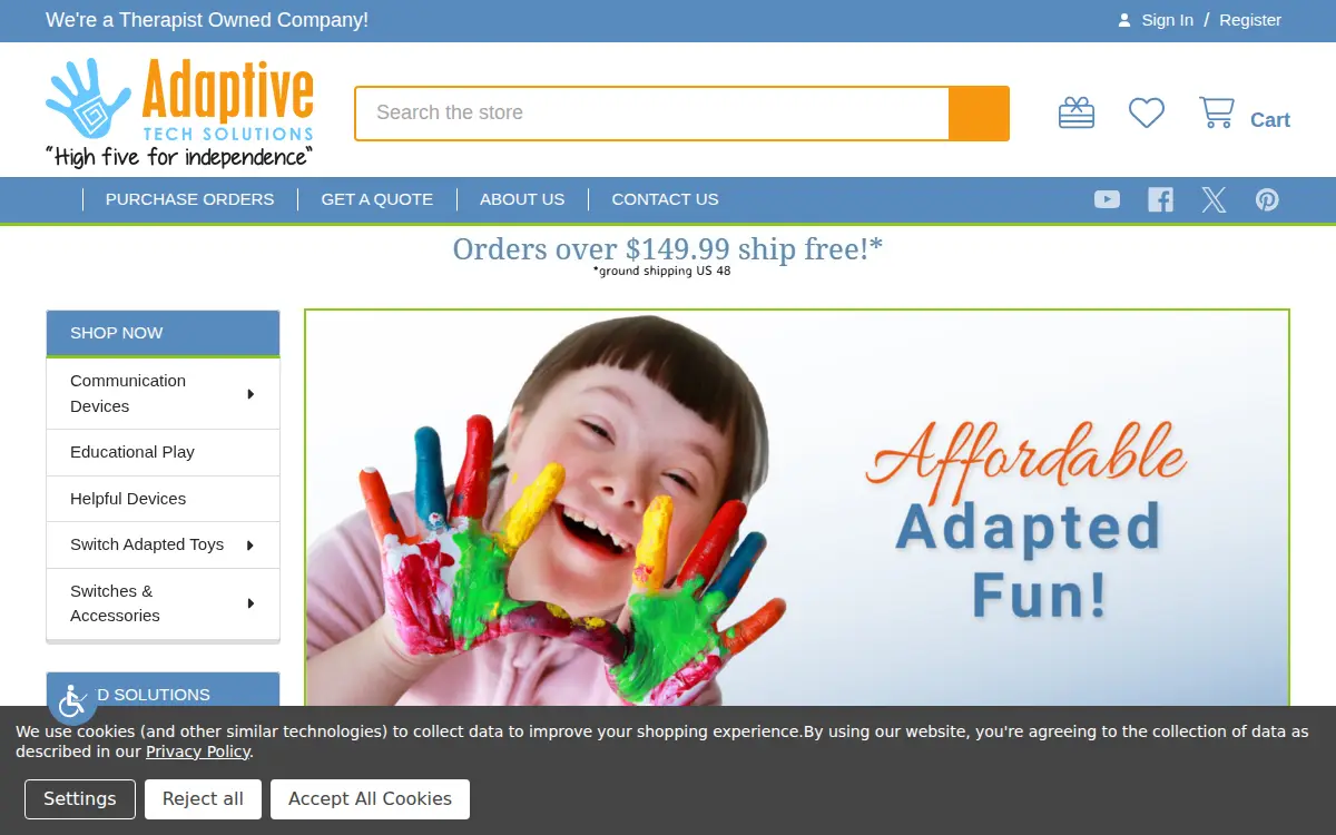 Homepage of Adaptive Tech Solutions, LLC