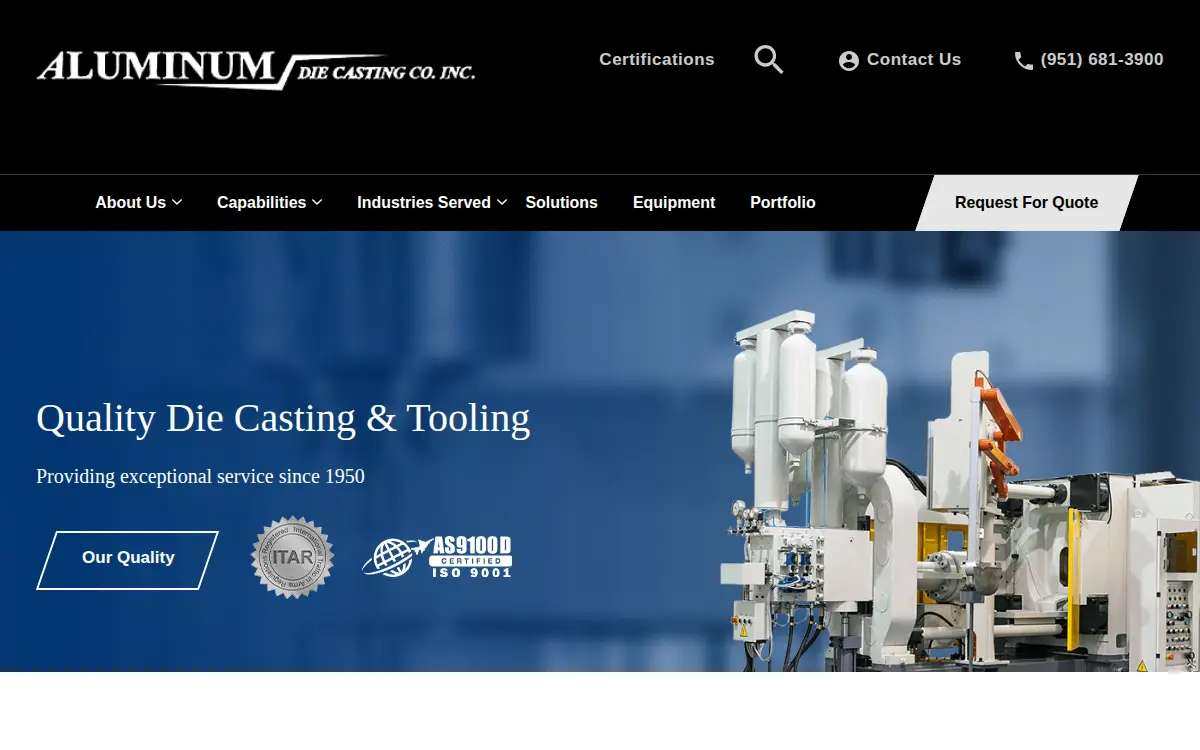Homepage of Aluminum Die Casting Company, INC.