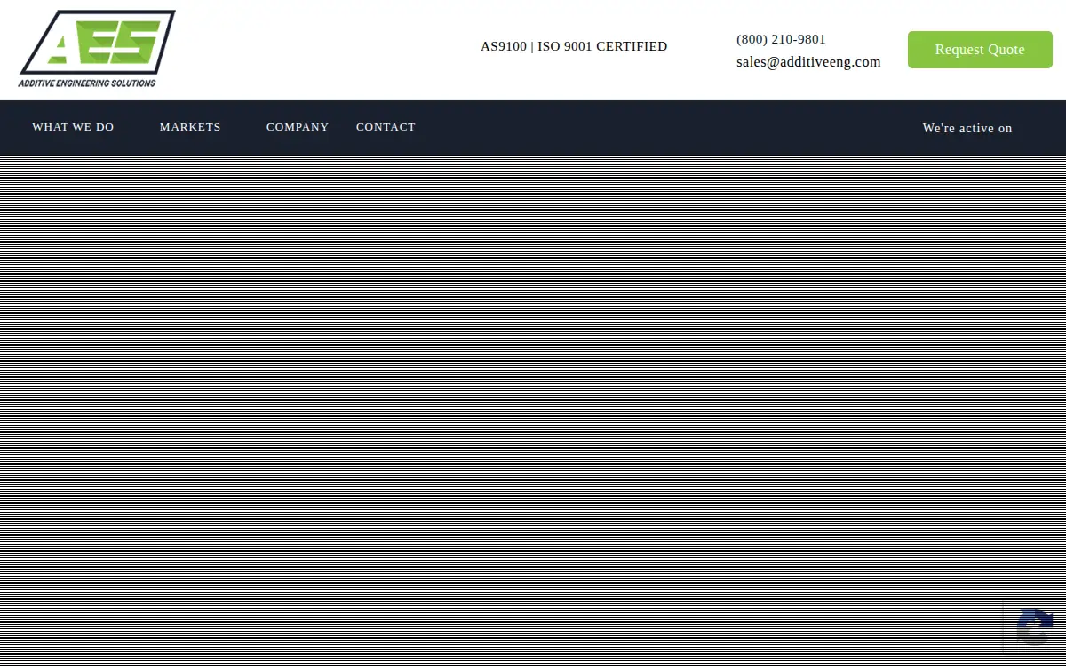 Homepage of Additive Engineering Solutions, LLC