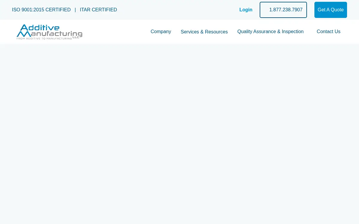 Homepage of Additive Manufacturing LLC