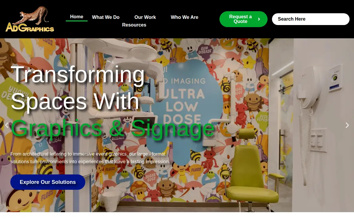 Homepage of Ad Graphics, LLC