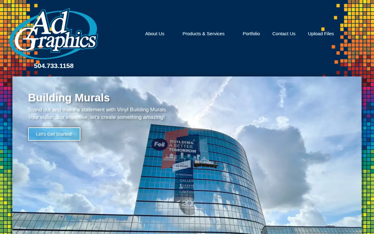 Homepage of Ad Graphics, INC