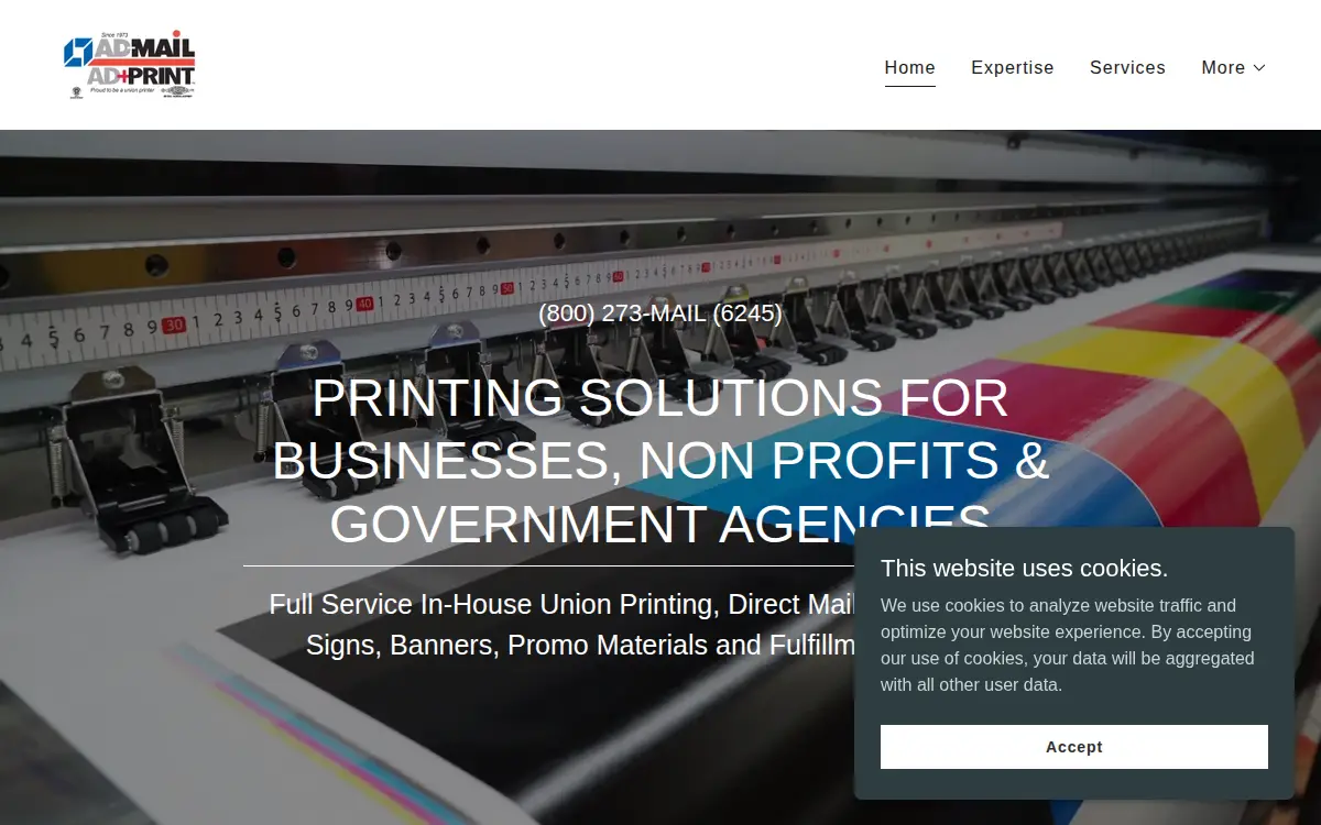 Homepage of Admail-express, INC