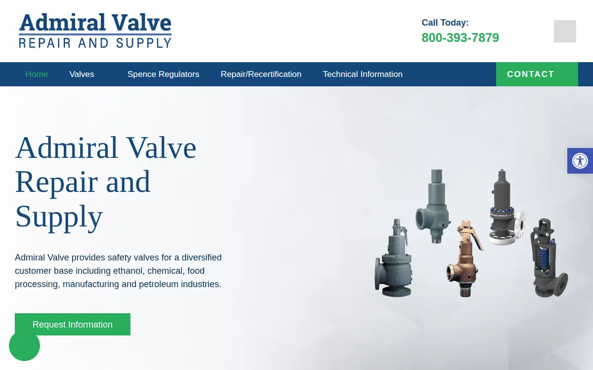 Homepage of Admiral Valve Repairs and Supply CO