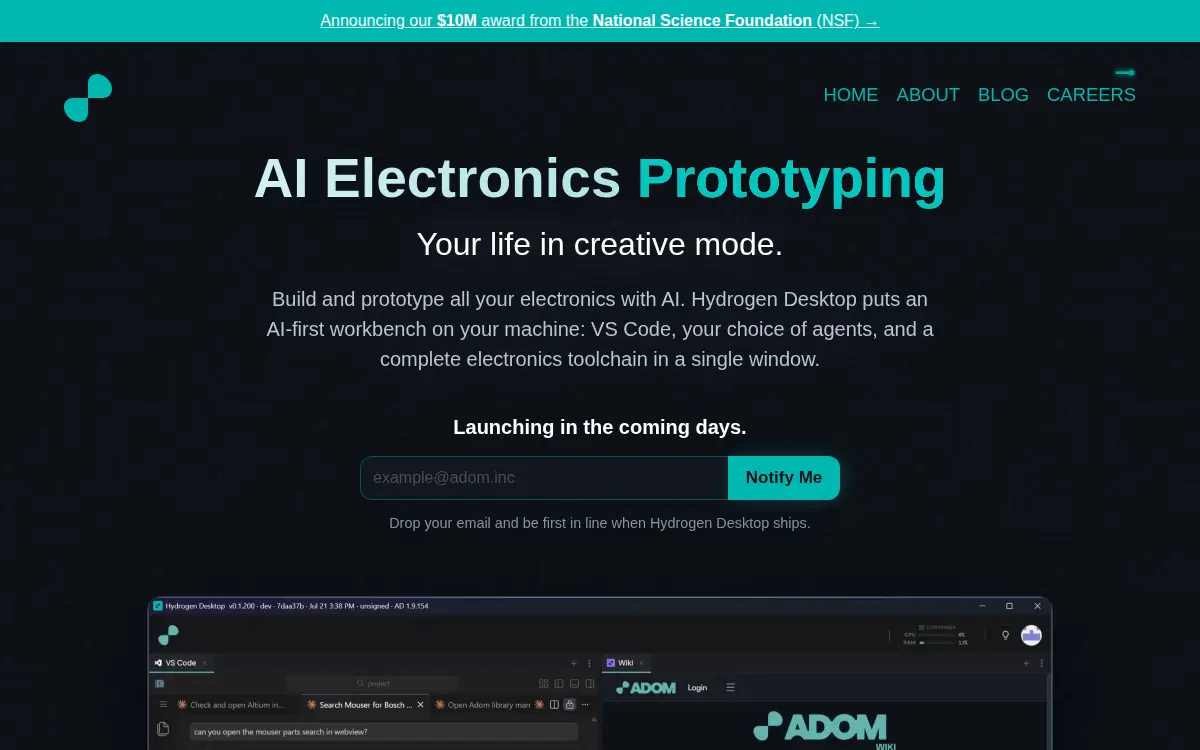 Homepage of Adom Industries, INC.