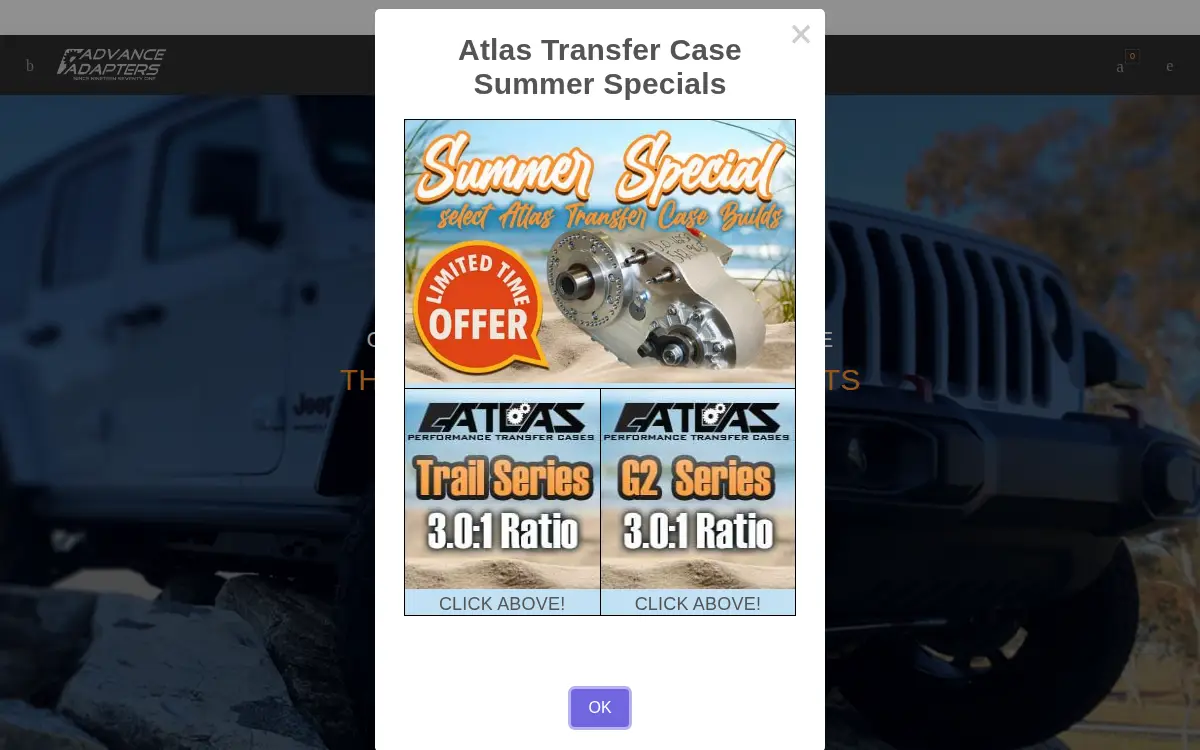Homepage of Advance Adapters LLC
