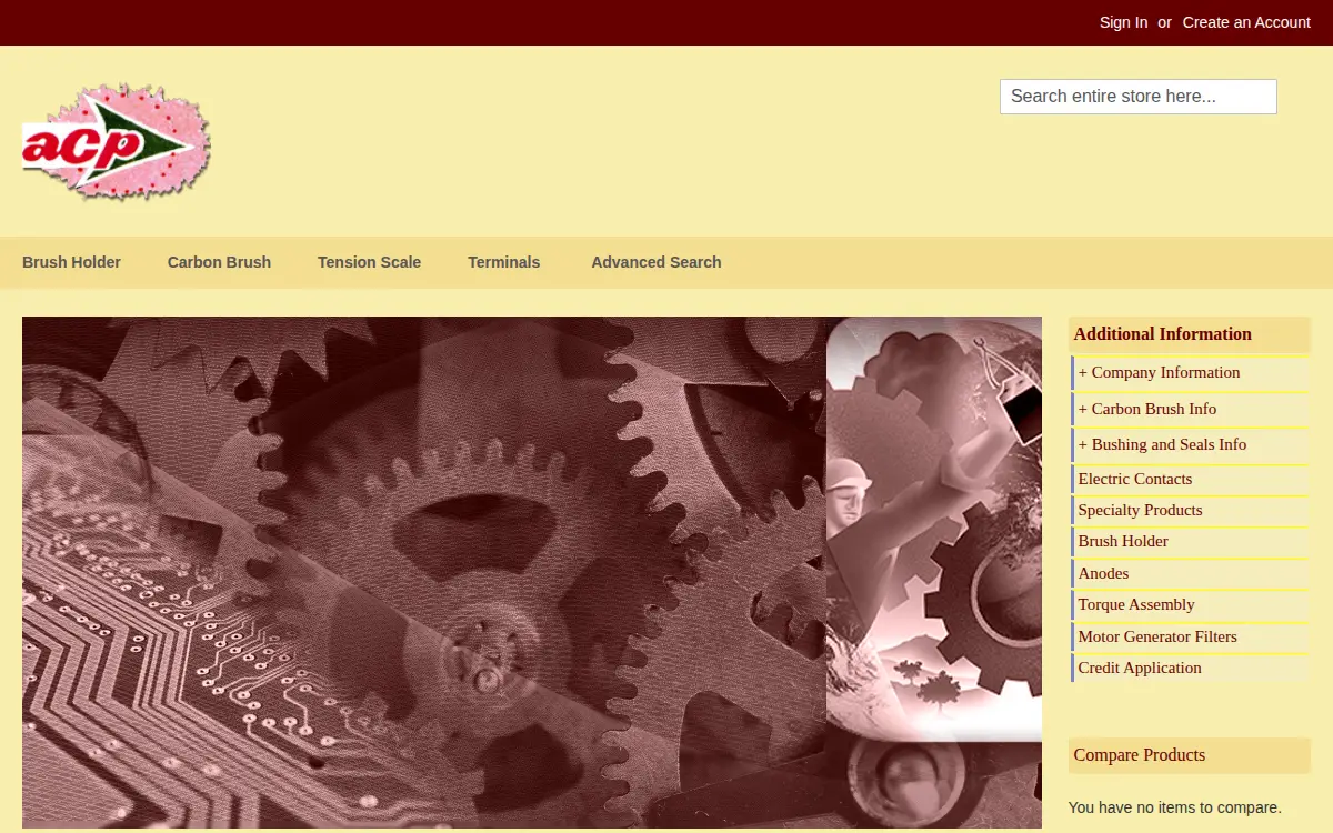 Homepage of Advance Carbon Products, INC