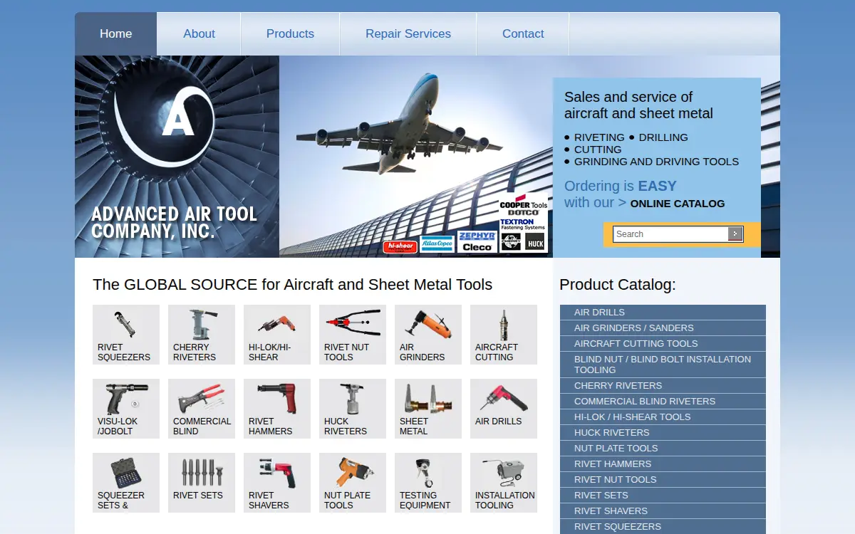 Homepage of Advanced Air Tool Co., INC.
