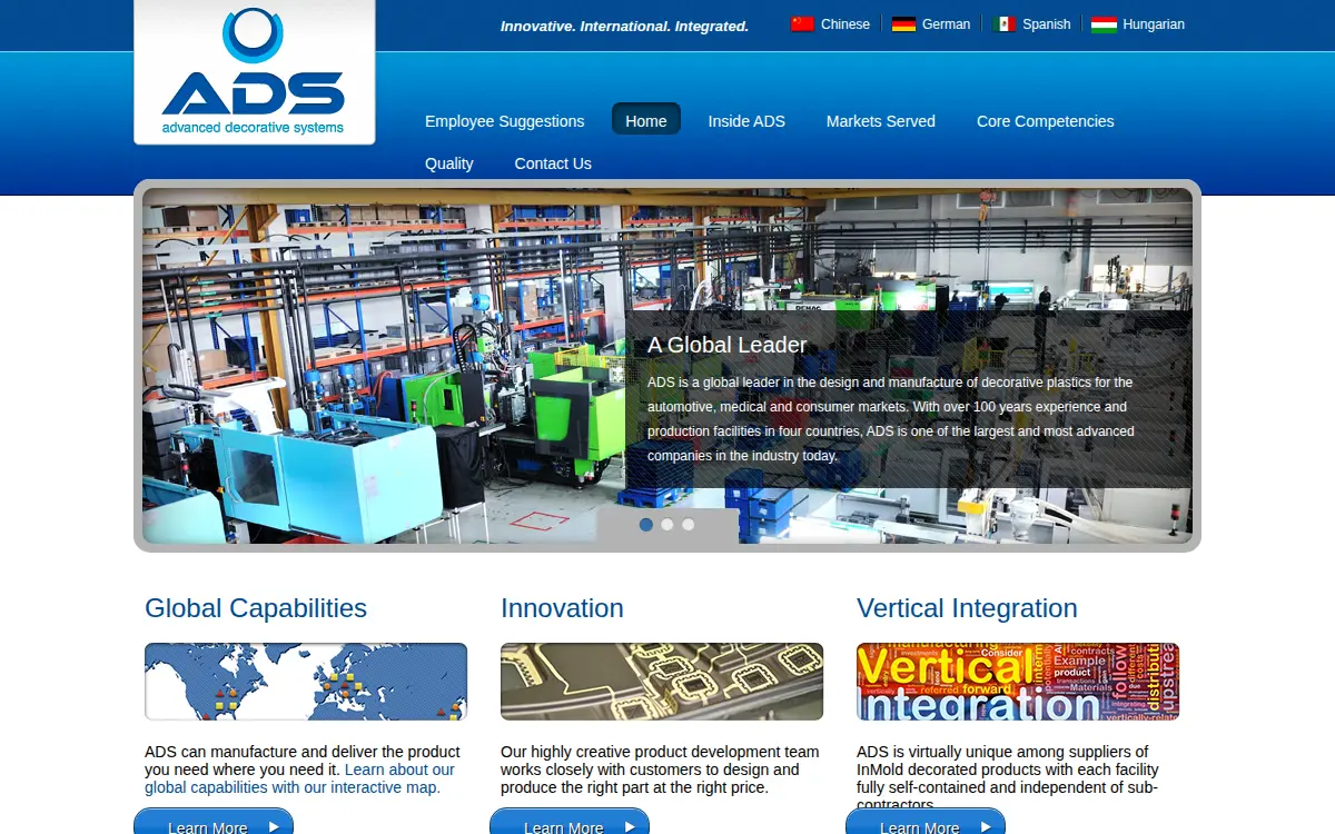 Homepage of Ads Us, INC.