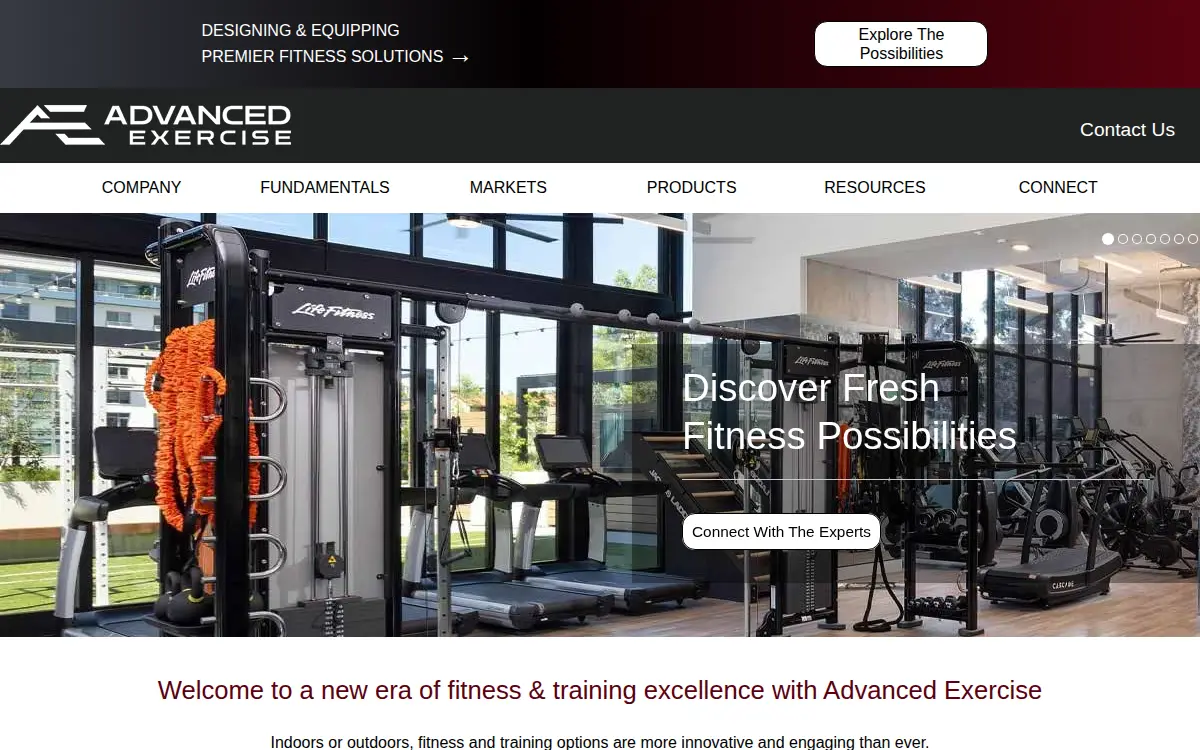 Homepage of Advanced Healthstyles Fitness Equipment, INC.