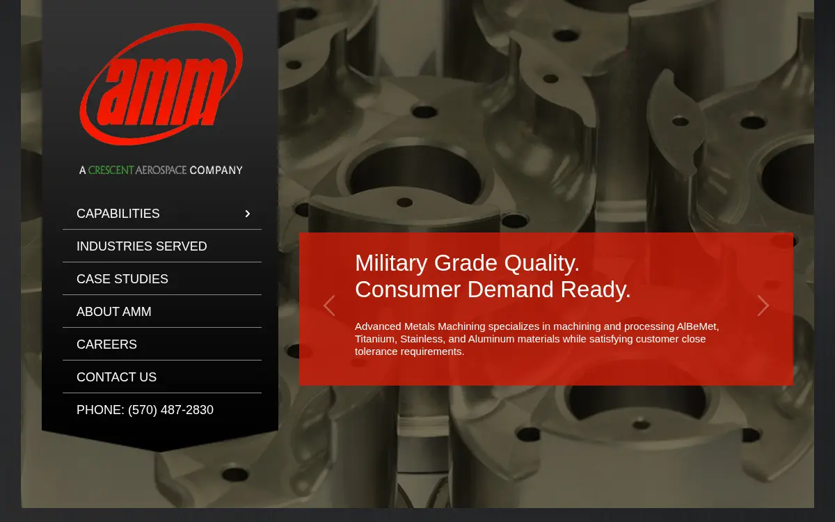 Homepage of Advanced Metals Machining LLC
