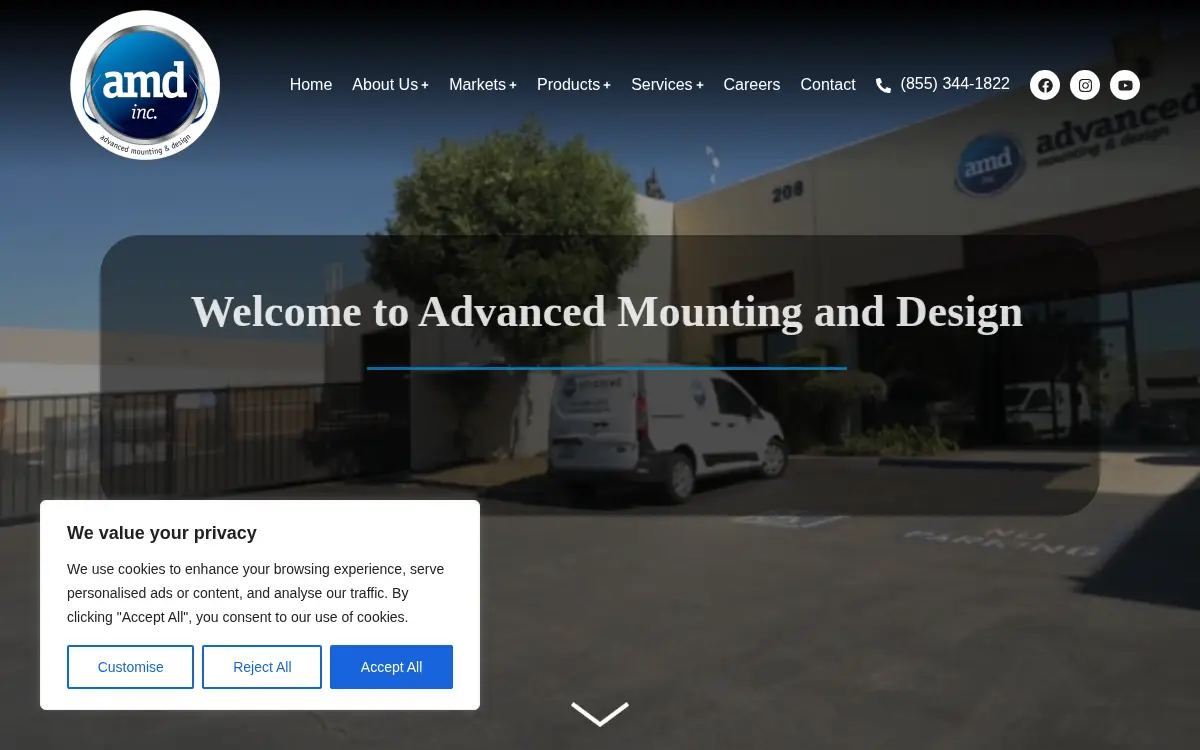 Homepage of Advanced Mounting & Design INC