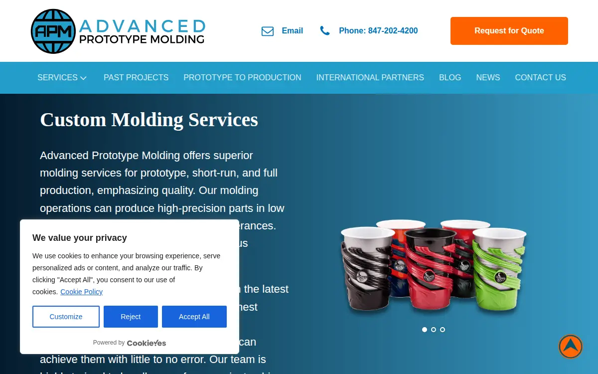 Homepage of Advanced Prototype Molding, INC.