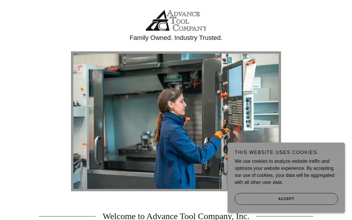Homepage of Advance Tool CO INC