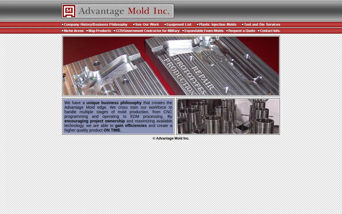 Homepage of Advantage Mold INC