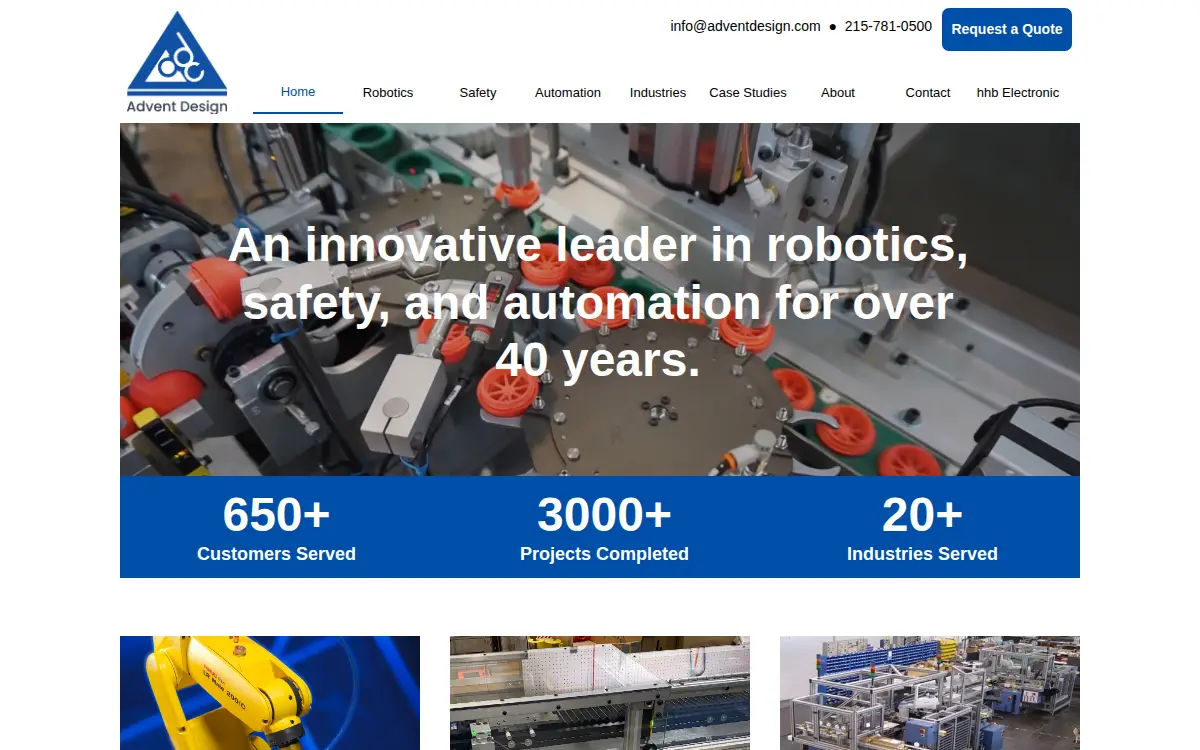 Homepage of Advent Design Corporation