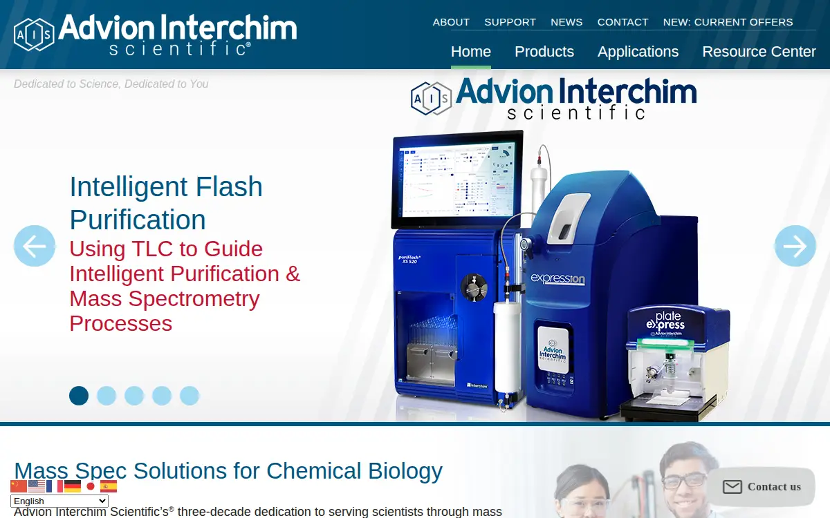 Homepage of Advion, INC.