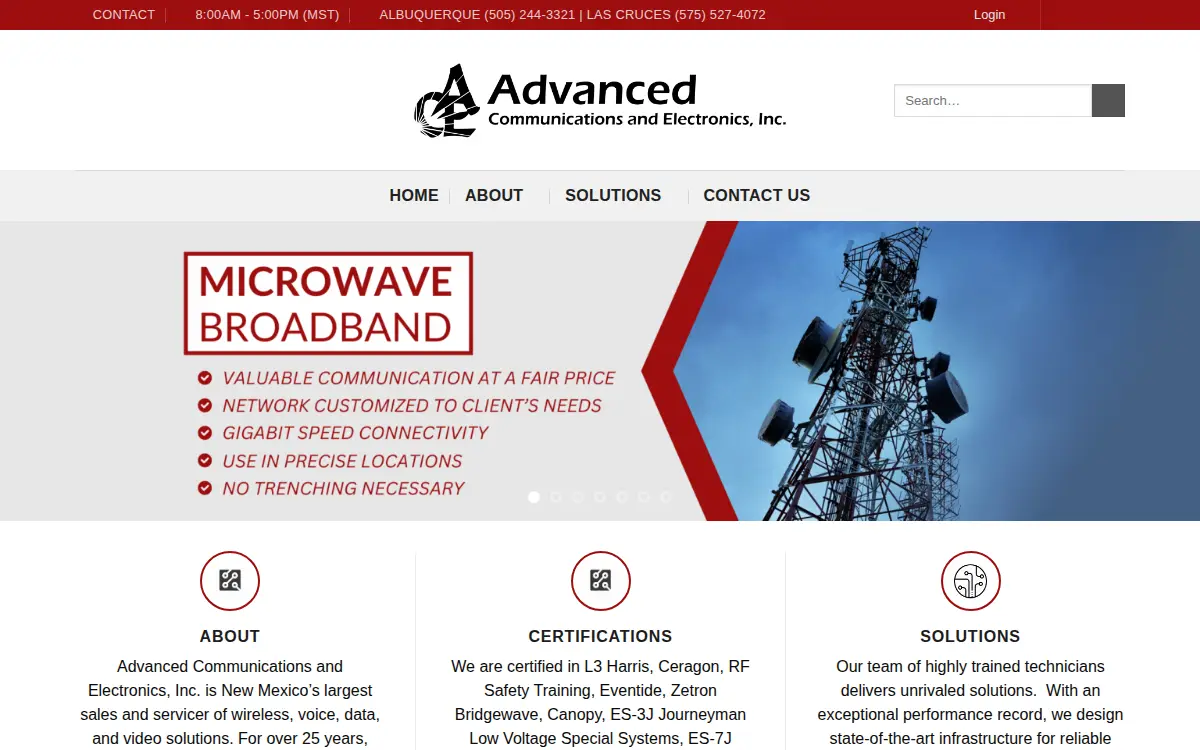 Homepage of Advanced Communications and Electronics, INC.