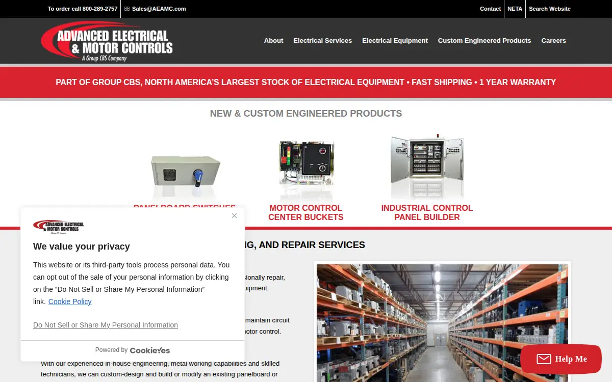 Homepage of Advanced Electrical and Motor Controls, LLC