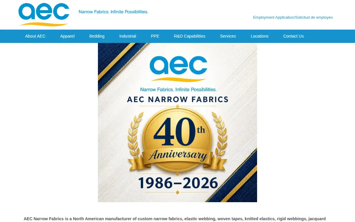 Homepage of Asheboro Elastics CORP