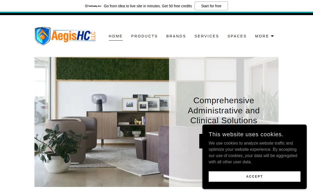 Homepage of Aegis Hc LLC