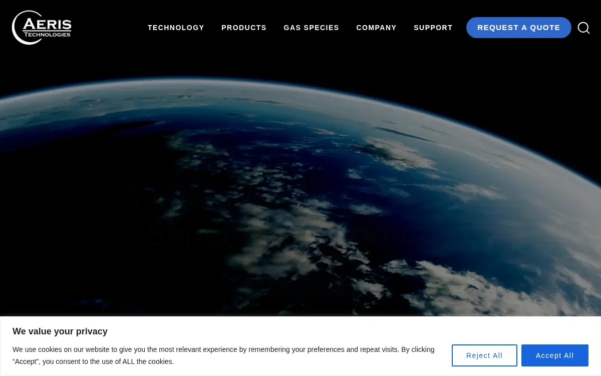 Homepage of Aeris Technologies, INC