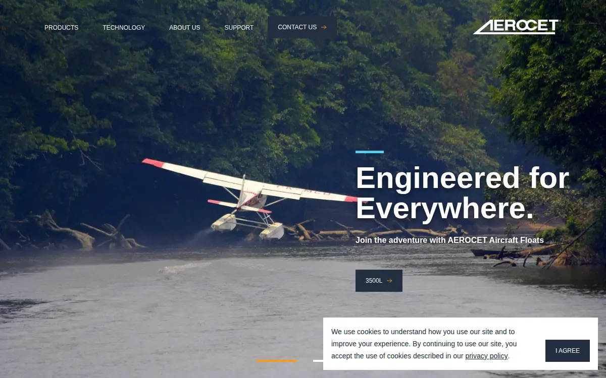Homepage of Aerocet, INC.