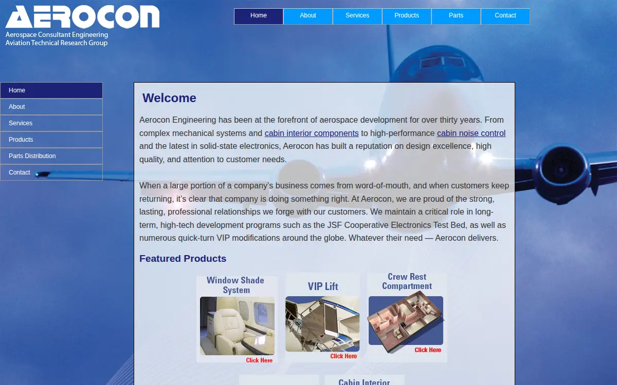 Homepage of Aircraft Technical Development, INC.