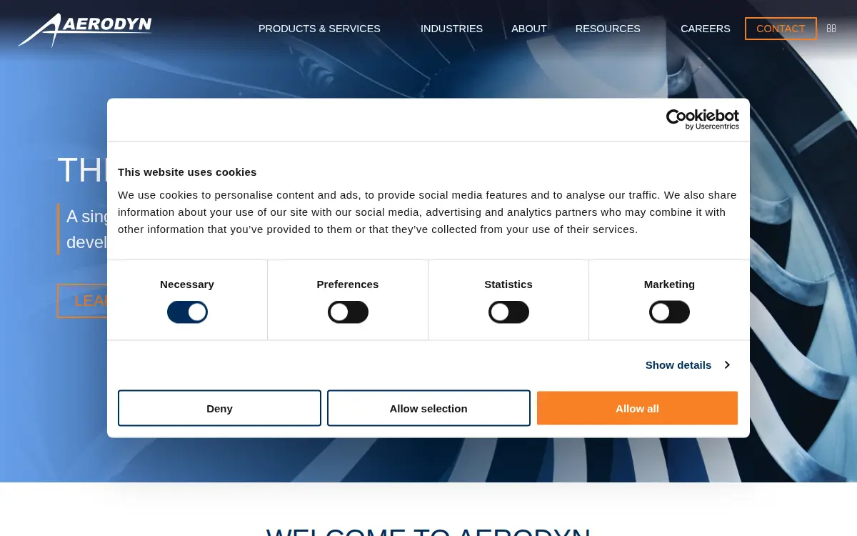 Homepage of Aerodyn Engineering, LLC