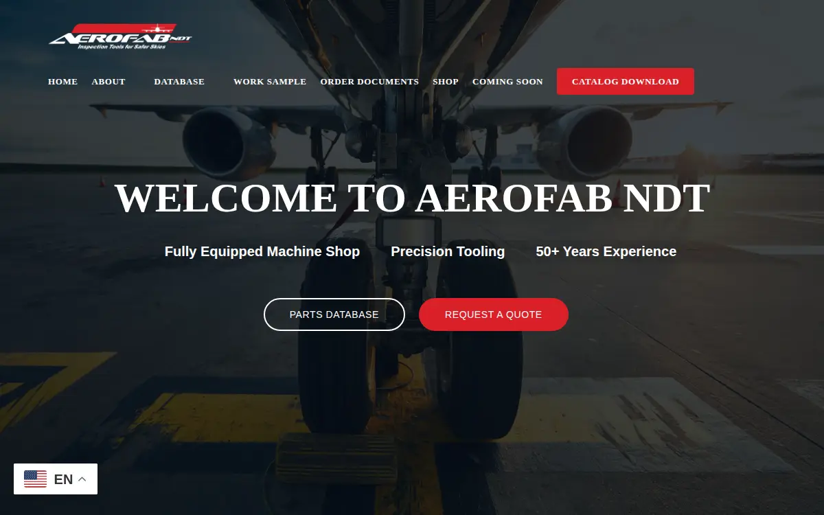 Homepage of Aerofab Ndt LLC