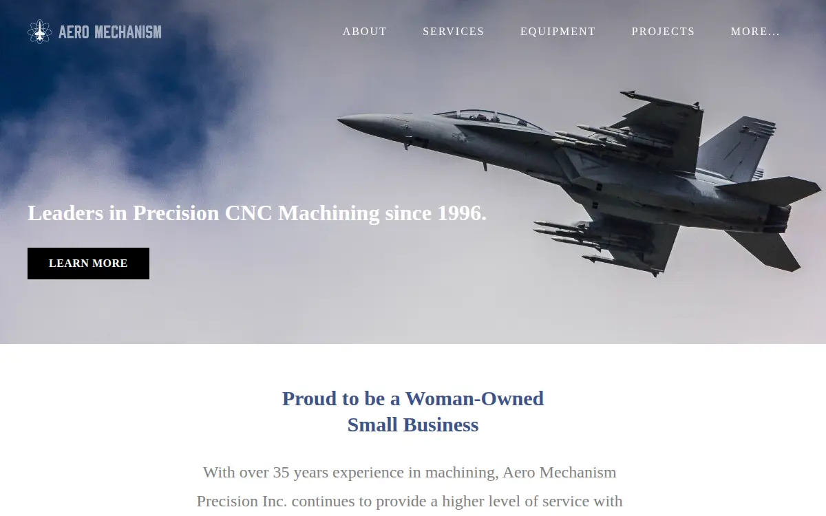 Homepage of Aero Mechanism Precision, INC.