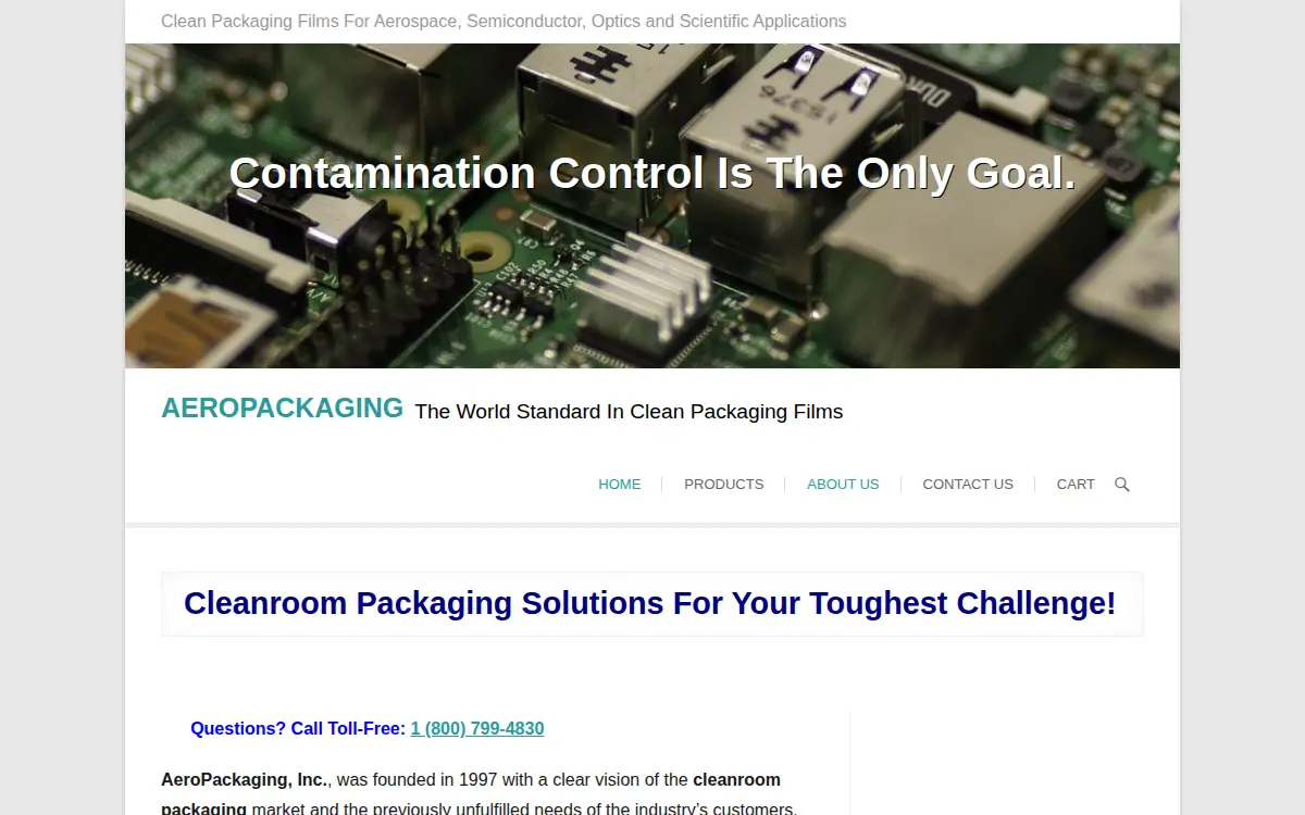 Homepage of Aeropackaging INC