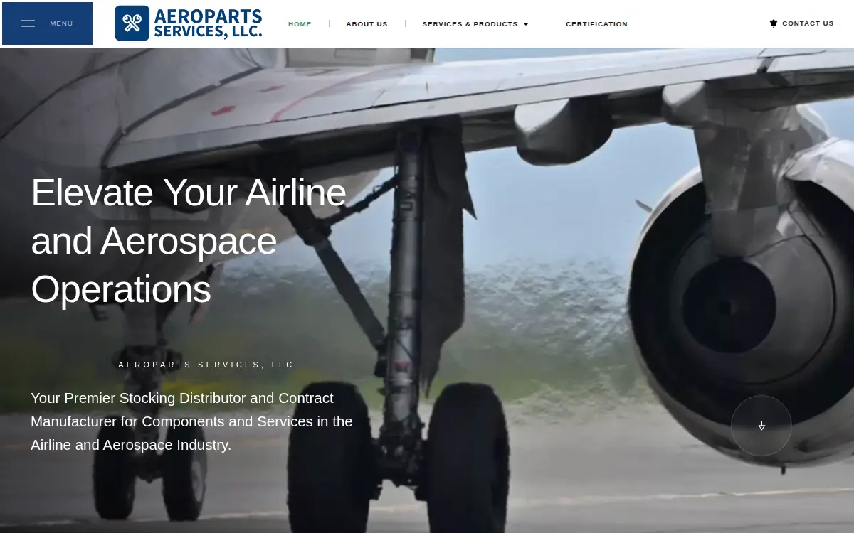 Homepage of Aeroparts Services LLC