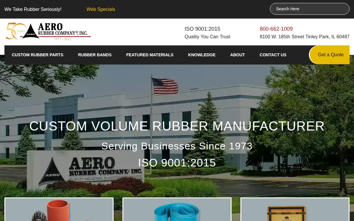 Homepage of Aero Rubber CO INC