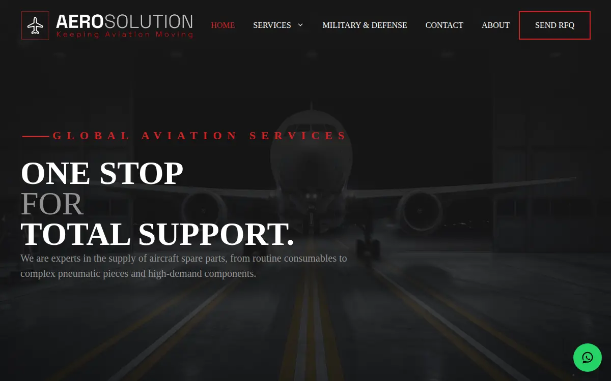 Homepage of Aero Solution Group LLC