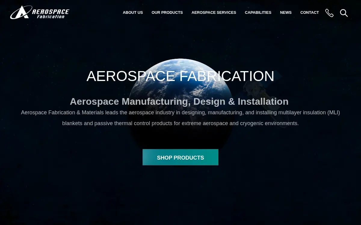 Homepage of Aerospace Fabrication & Materials LLC