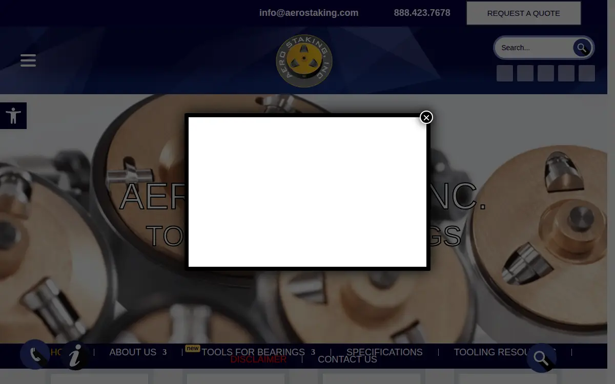 Homepage of Aero Staking, INC