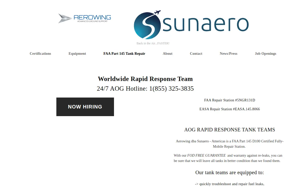 Homepage of Aerowing INC
