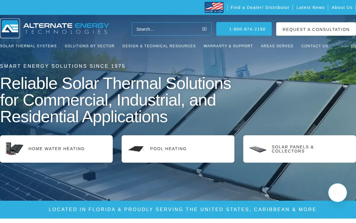 Homepage of Alternate Energy Technologies, L.l.c.