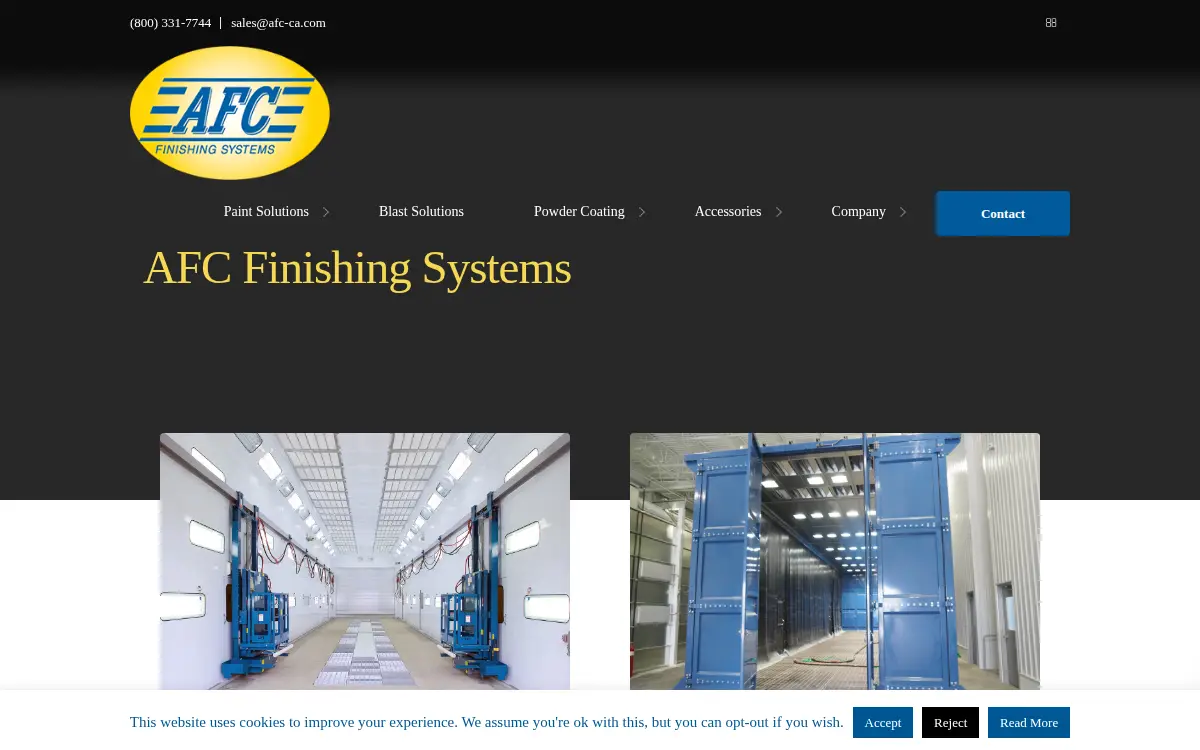 Homepage of Afc Finishing Systems INC.