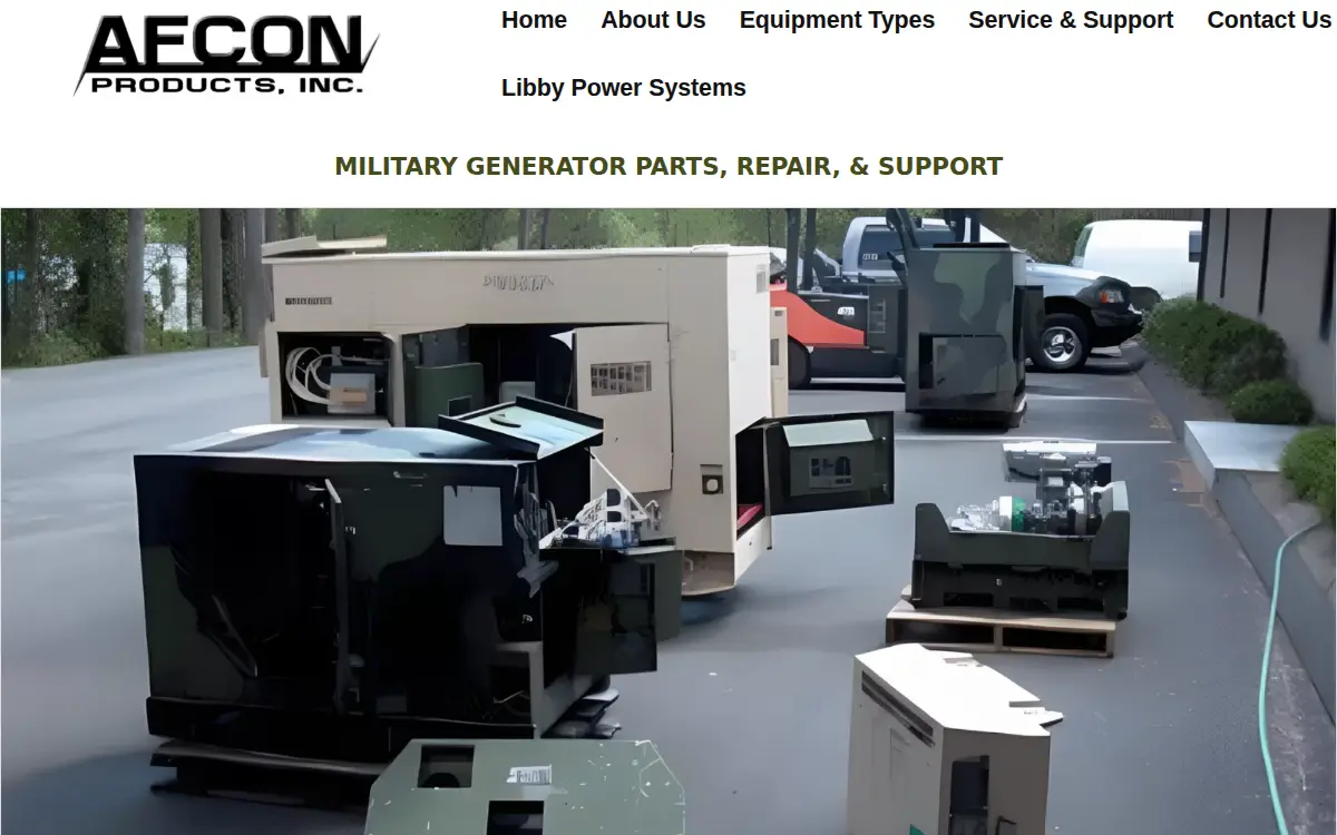 Homepage of Afcon Products, INC.