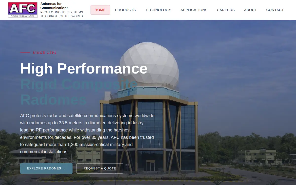 Homepage of Antennas for Communications, Ocala, Fl, INC.